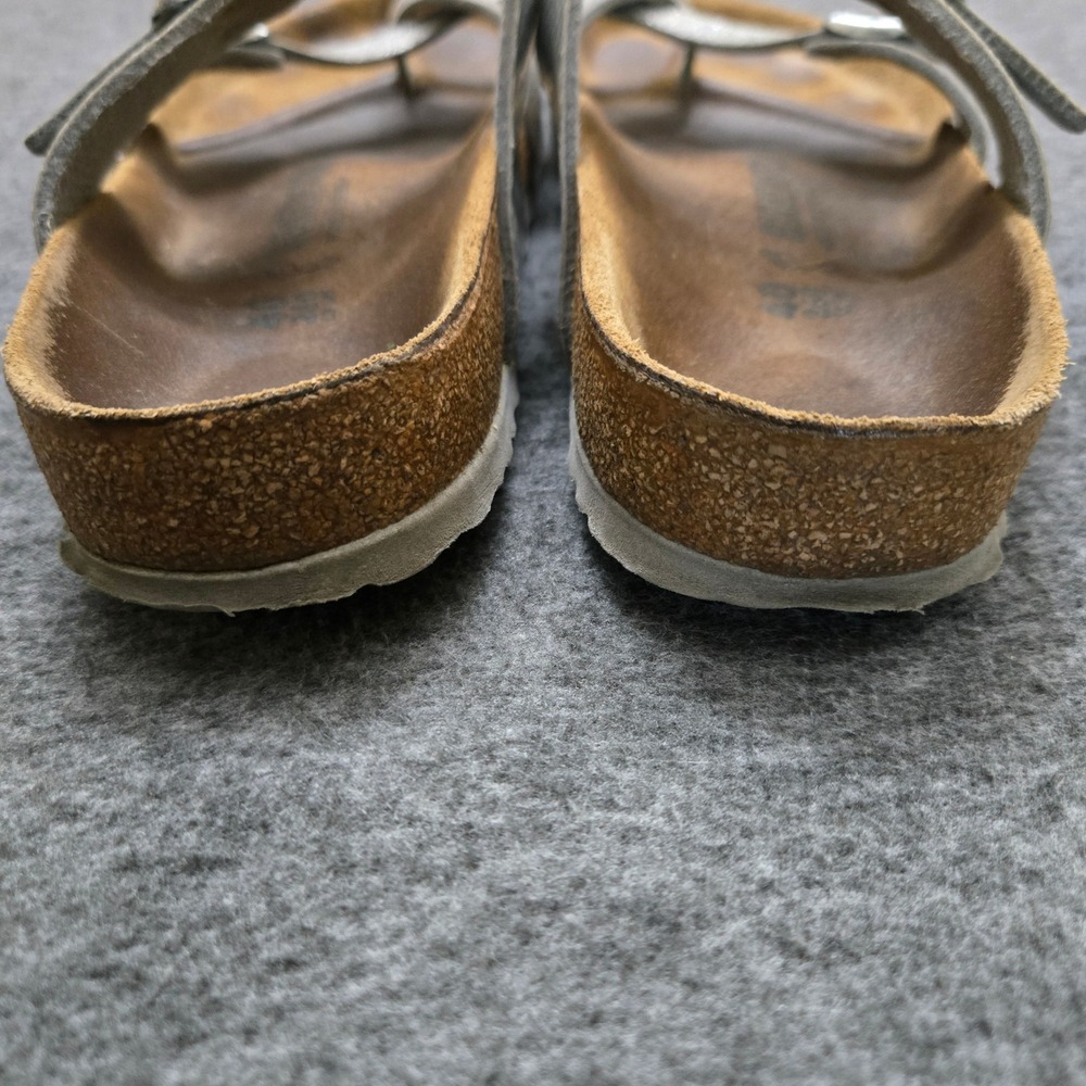 Birkenstock Mayari Sandals Women 40 Silver Snake Print Glitter Strappy Comfort - Picture 6 of 11